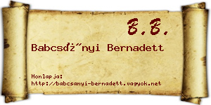 Babcsányi Bernadett névjegykártya