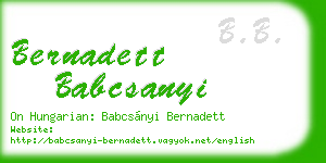 bernadett babcsanyi business card