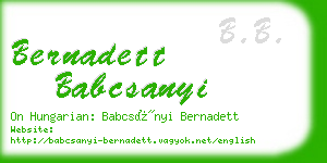 bernadett babcsanyi business card